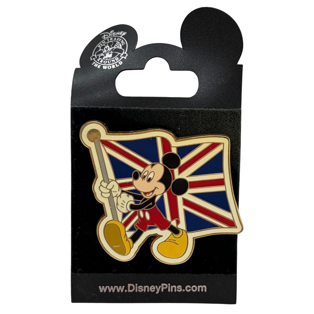 Disney Pin Mickey Mouse Union Jack UK Flag Trading Around the World 2007 New